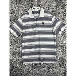 Nike Golf Tour Performance Polo Mens‎ XL Dri Fit Milwaukee Brewers Striped